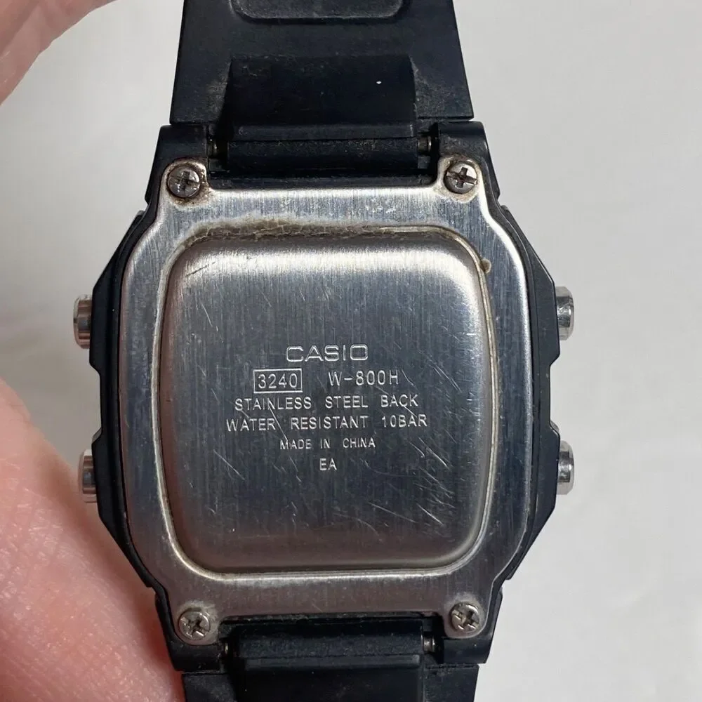Casio Illuminator W-800H Digital Watch Black 3240 100M Water Resist Working